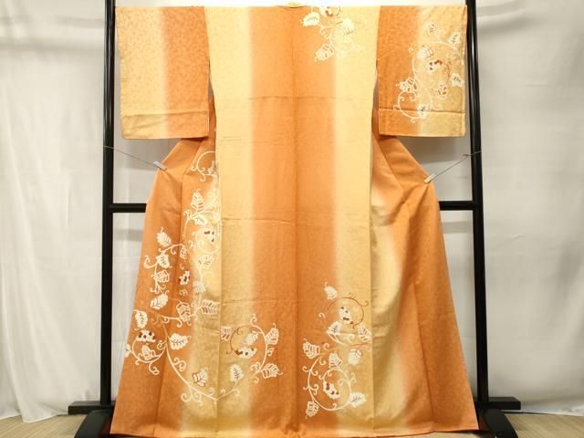 平和屋着物■訪問着 刺繍 木の実蔦の葉唐草文 暈し染め 金彩 正絹 逸品 CABN1776ev