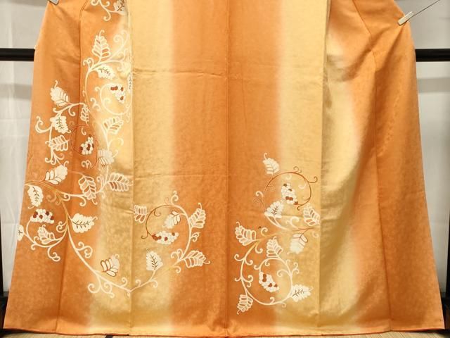 平和屋着物■訪問着 刺繍 木の実蔦の葉唐草文 暈し染め 金彩 正絹 逸品 CABN1776ev