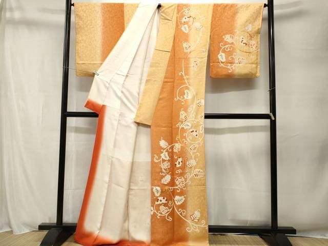 平和屋着物■訪問着 刺繍 木の実蔦の葉唐草文 暈し染め 金彩 正絹 逸品 CABN1776ev