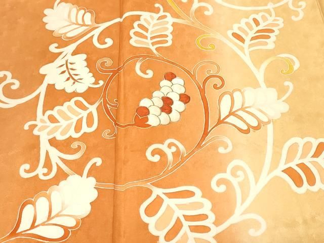 平和屋着物■訪問着 刺繍 木の実蔦の葉唐草文 暈し染め 金彩 正絹 逸品 CABN1776ev