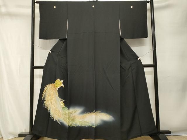平和屋着物■豪華黒留袖 駒刺繍 蓑亀 暈し染め 金彩 正絹 逸品 CABN1779ev