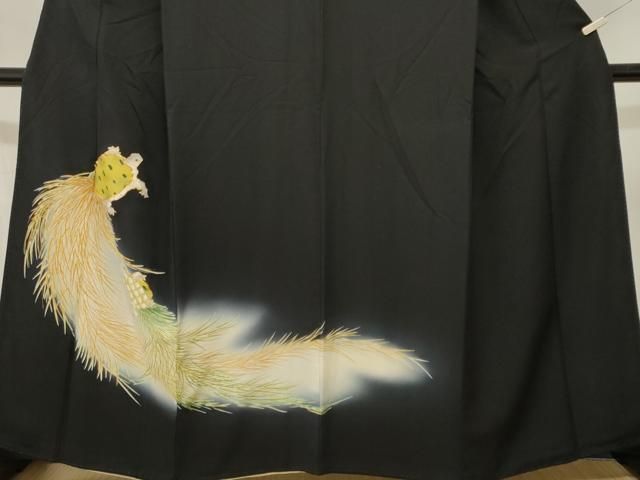 平和屋着物■豪華黒留袖 駒刺繍 蓑亀 暈し染め 金彩 正絹 逸品 CABN1779ev