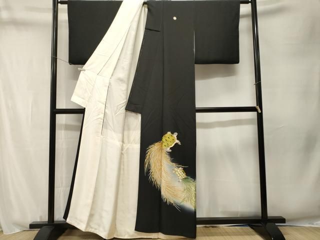 平和屋着物■豪華黒留袖 駒刺繍 蓑亀 暈し染め 金彩 正絹 逸品 CABN1779ev
