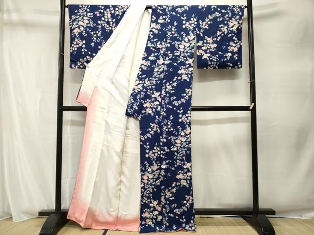 平和屋着物■上質な小紋 草花文 正絹 逸品 CABN1788ev