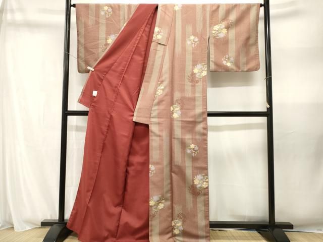 平和屋着物■小紋 草花丸文 洗える着物 CABN1792ev