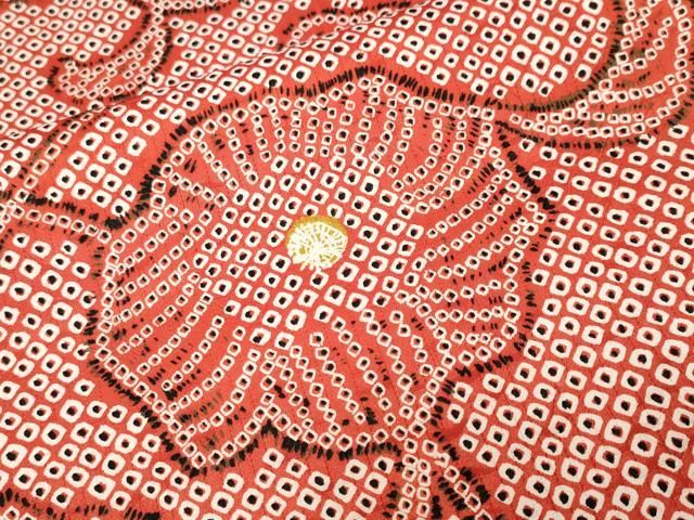 平和屋着物■小紋 鹿の子花唐草文 洗える着物 CABN1794ev