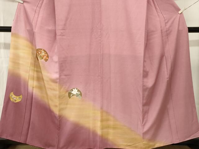 平和屋着物■訪問着 草花文 暈し染め 金彩 正絹 逸品 CABN1796ev
