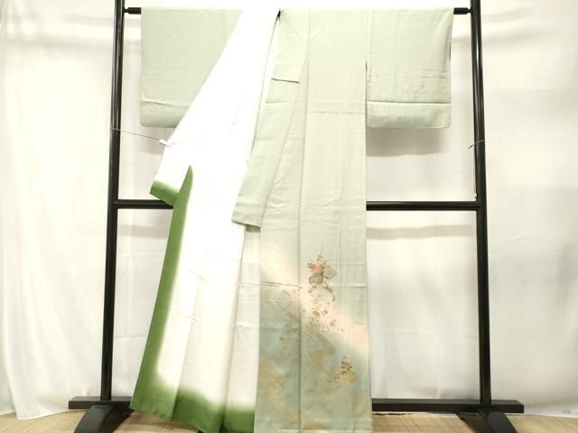平和屋着物■訪問着 地紙花車文 暈し染め 金彩 正絹 逸品 CABN1838ev