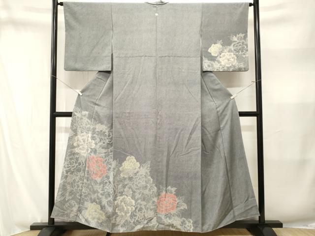 平和屋着物■訪問着 江戸小紋 草花文 青海波文 正絹 逸品 CABN1853ev