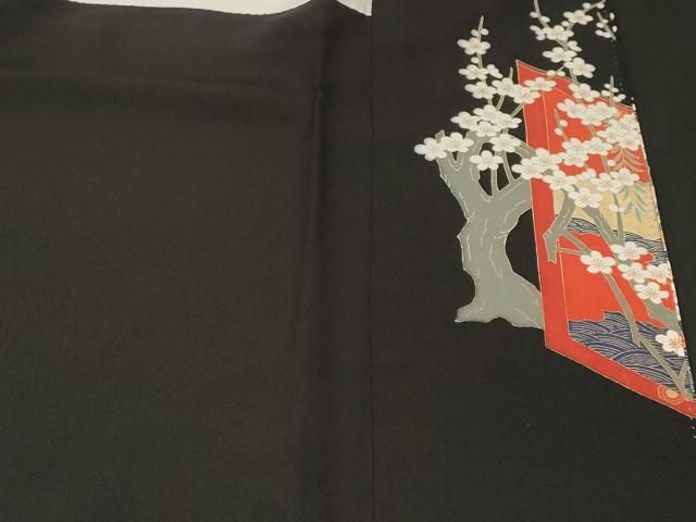 平和屋着物■豪華黒留袖 仕覆 屏風花鳥文 十二単 金銀彩 正絹 逸品 CABN1879ev
