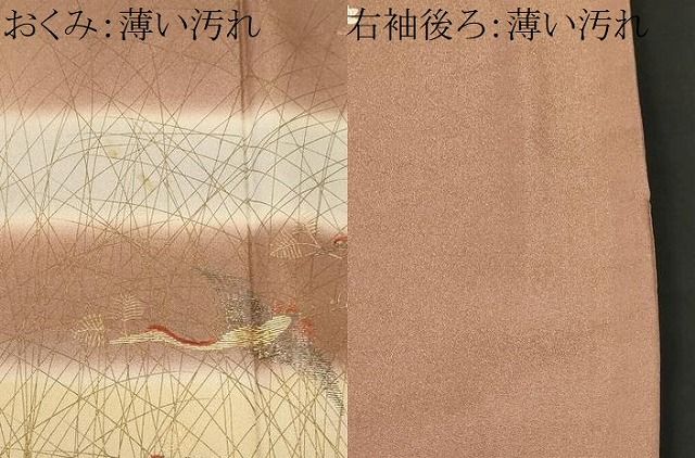 平和屋着物■豪華色留袖 刺繍 芒飛鶴文 暈し染め 金彩 金通し地 正絹 逸品 CABN1883ev