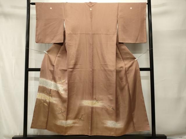 平和屋着物■豪華色留袖 刺繍 芒飛鶴文 暈し染め 金彩 金通し地 正絹 逸品 CABN1883ev