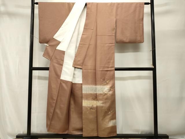 平和屋着物■豪華色留袖 刺繍 芒飛鶴文 暈し染め 金彩 金通し地 正絹 逸品 CABN1883ev