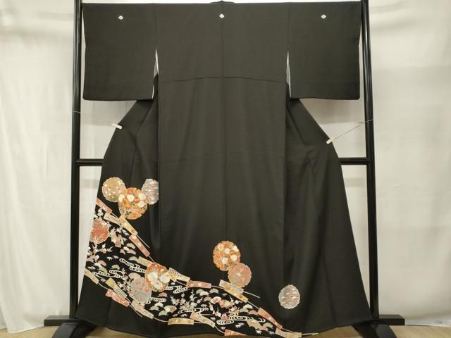 平和屋着物■豪華黒留袖 駒刺繍 松竹梅流水雪輪花文 金彩 正絹 逸品 CABN1887ev