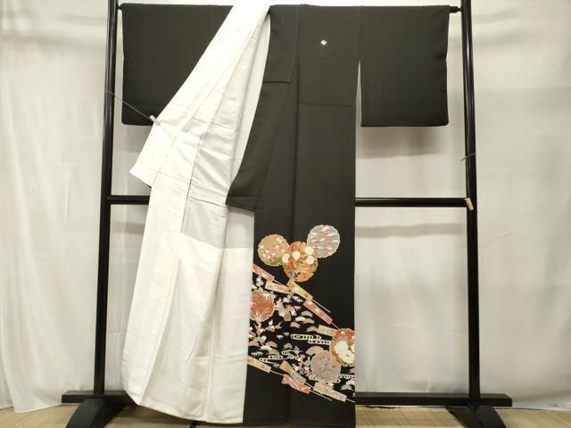 平和屋着物■豪華黒留袖 駒刺繍 松竹梅流水雪輪花文 金彩 正絹 逸品 CABN1887ev