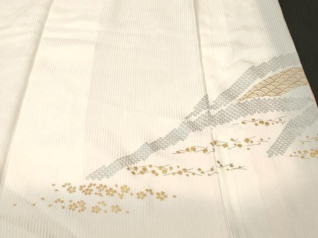 平和屋着物■訪問着 絞り 流水枝花文 暈し染め 金彩 正絹 逸品 CABN1907ev