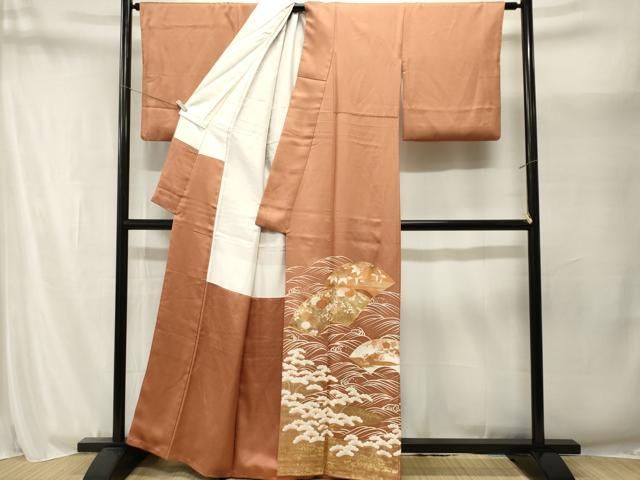 平和屋着物■豪華色留袖 駒刺繍 浜松地紙草花文 金彩 正絹 逸品 CABN1908ev