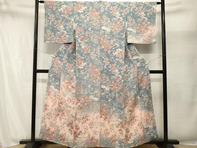 平和屋着物■訪問着 御所解文 暈し染め 鬼しぼ縮緬 正絹 逸品 CABN1909ev