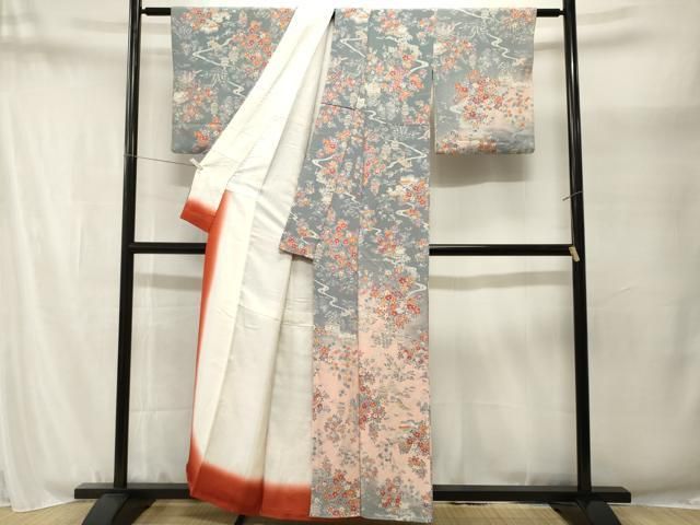 平和屋着物■訪問着 御所解文 暈し染め 鬼しぼ縮緬 正絹 逸品 CABN1909ev