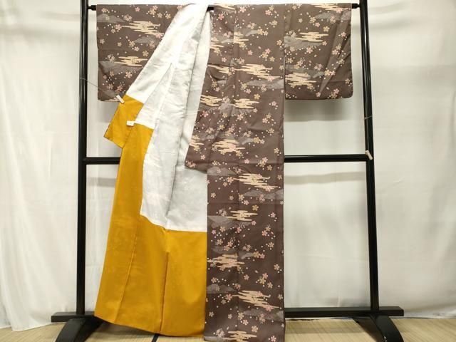 平和屋着物■小紋 エ霞舞桜文 洗える着物 CABN1911ev