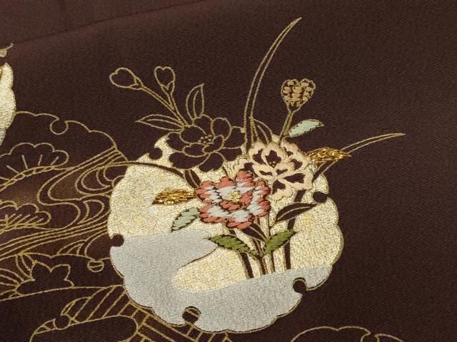 平和屋着物■訪問着 刺繍 雪芝雪輪枝花文 金銀彩 正絹 逸品 CABN1923ev