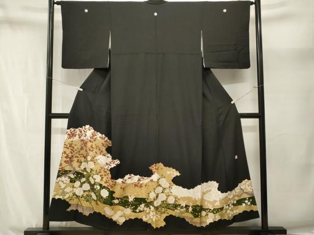 平和屋着物■豪華黒留袖 作家物 駒刺繍 白鷺 籬枝梅花文 金彩 正絹 逸品 CABN1933ev