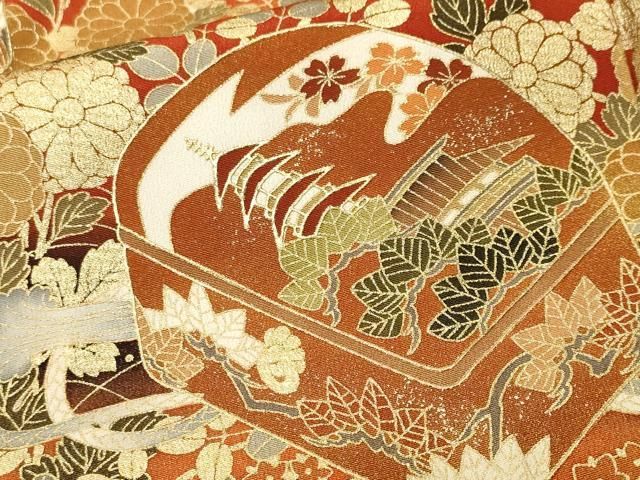 平和屋着物■豪華黒留袖 文箱草花文 暈し染め 金彩 正絹 逸品 CABN1940ev