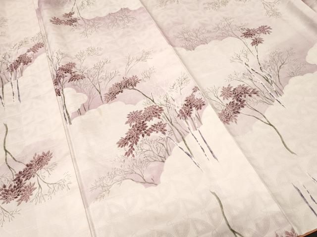 平和屋着物■小紋 雲取り枝菊文 暈し染め 洗える着物 CABN1942ev