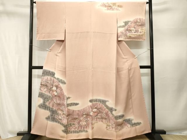 平和屋着物■訪問着 遠山草花文 暈し染め 正絹 逸品 CABN1965ev