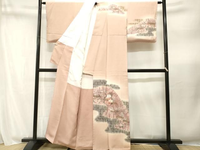 平和屋着物■訪問着 遠山草花文 暈し染め 正絹 逸品 CABN1965ev