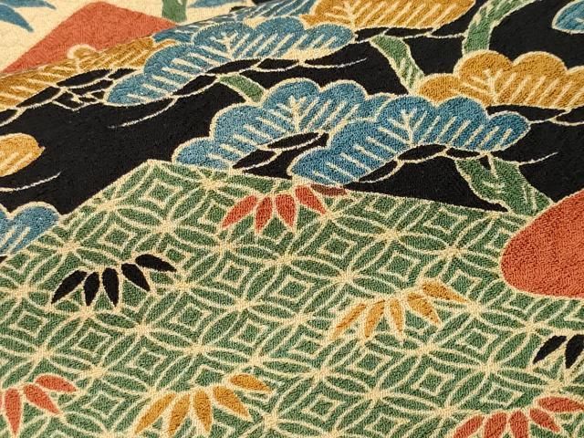 平和屋着物■上質な小紋 松竹梅切嵌花文 正絹 逸品 CABN1974ev