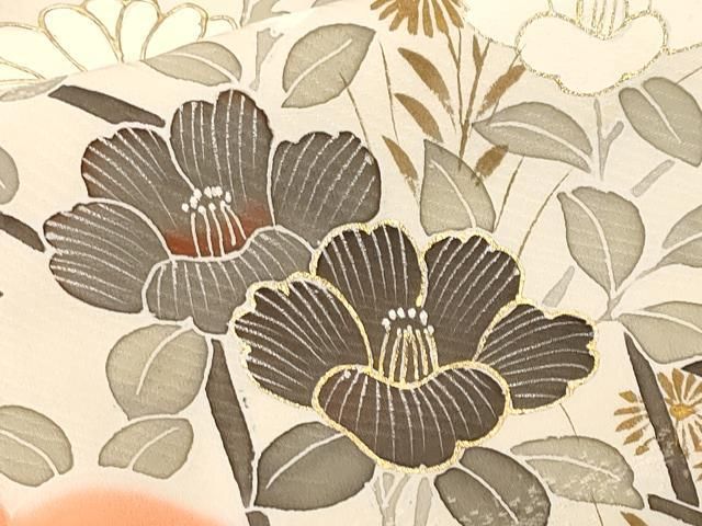 平和屋着物■訪問着 草花文 暈し染め 金彩 正絹 逸品 CABN1982ev
