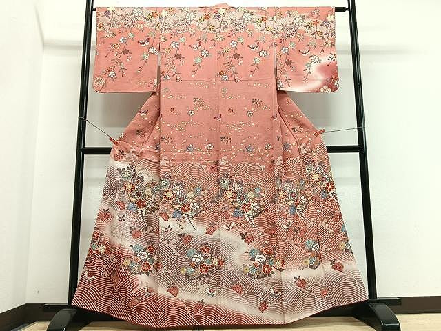 平和屋着物■訪問着 立波花筏 暈し染め 金彩 正絹 逸品 CABN2034xe