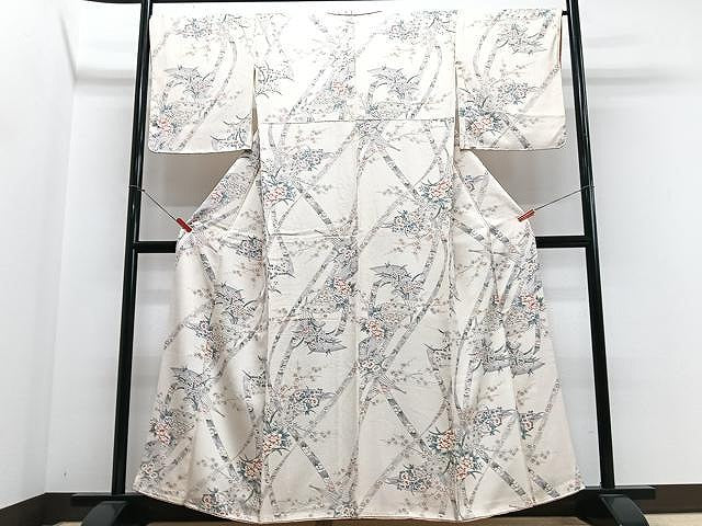 平和屋着物■上質な小紋 短冊扇面花文 正絹 逸品 CABN2039xe