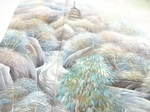 平和屋着物■豪華色留袖 手描き 風景文 暈し染め 金彩 正絹 逸品 CABN2050xe
