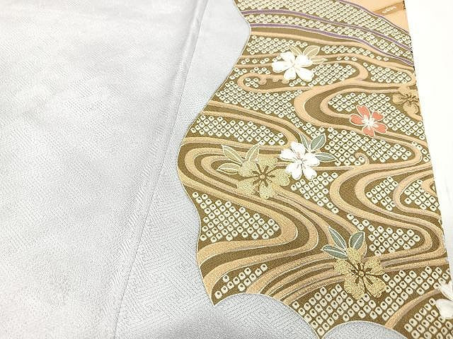 平和屋着物■豪華色留袖 扇面立波花蝶文 金彩 正絹 逸品 CABN2052xe