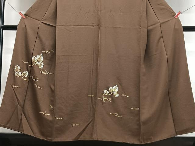 平和屋着物■豪華色留袖 駒刺繍 松葉文 金彩 正絹 逸品 CABN2055xe