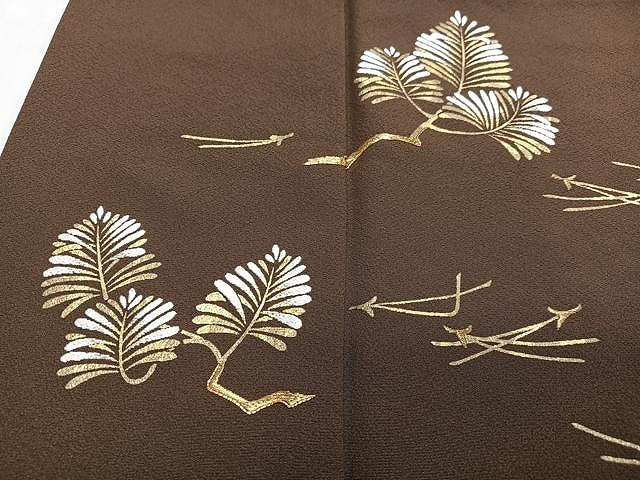 平和屋着物■豪華色留袖 駒刺繍 松葉文 金彩 正絹 逸品 CABN2055xe