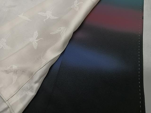 平和屋着物■豪華黒留袖 秀峰 文箱冊子枝花文 暈し染め 金彩 正絹 逸品 CABN2056xe