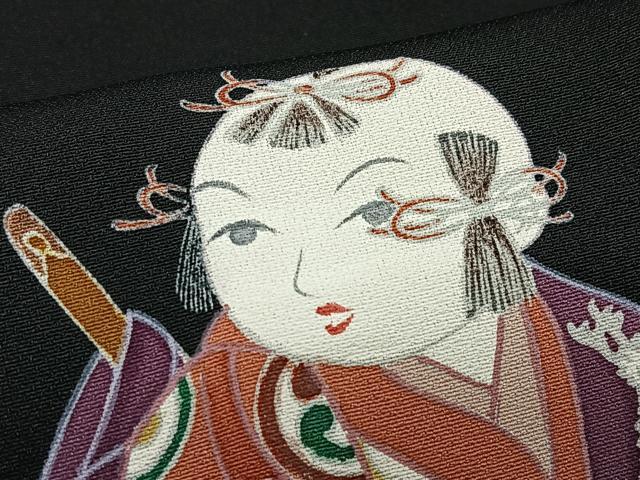 平和屋着物■豪華黒留袖 作家物 駒刺繍 唐子 金彩 正絹 逸品 CABN2082xe