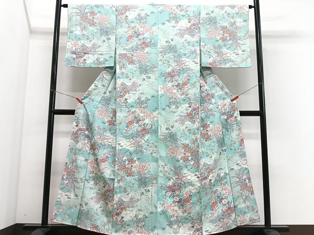 平和屋着物■上質な小紋 草花文 金彩 正絹 逸品 CABN2141xe