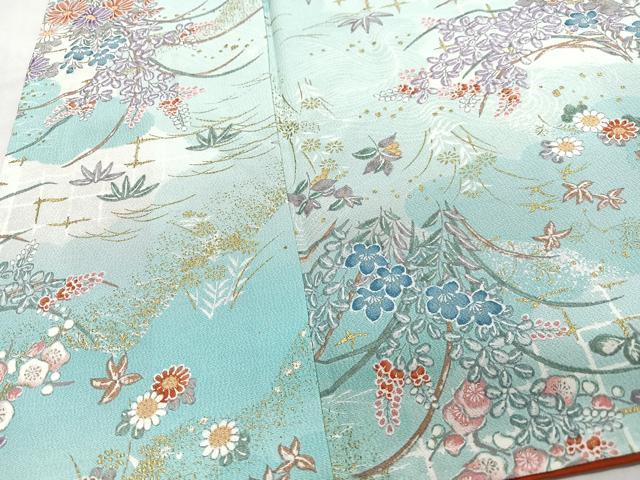 平和屋着物■上質な小紋 草花文 金彩 正絹 逸品 CABN2141xe