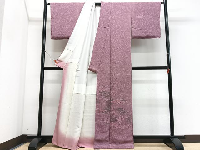 平和屋着物■色留訪問着 松皮菱花文 鬼しぼ縮緬 正絹 逸品 CABN2155xe