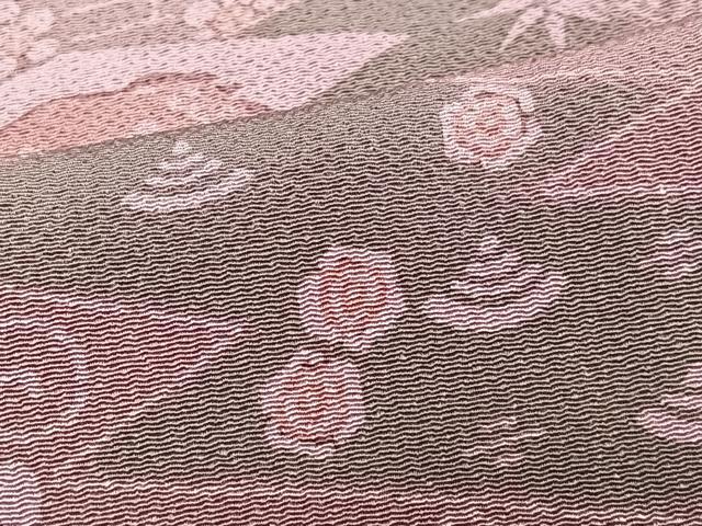 平和屋着物■色留訪問着 松皮菱花文 鬼しぼ縮緬 正絹 逸品 CABN2155xe
