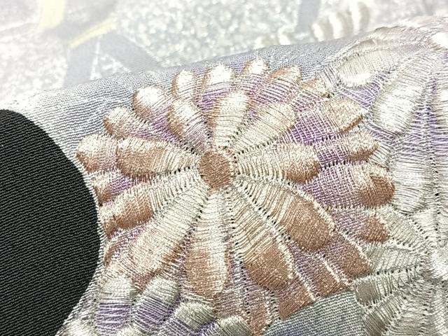 平和屋着物■豪華黒留袖 刺繍 草花文 金銀糸 正絹 逸品 CABN2159xe