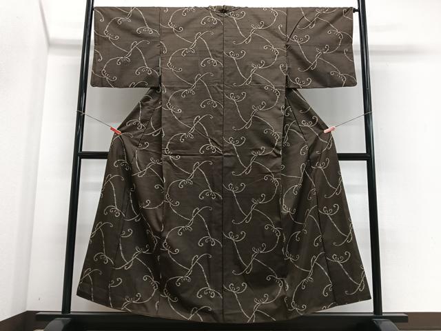 平和屋着物■上質な紬 草花文 正絹 逸品 CABN2169xe