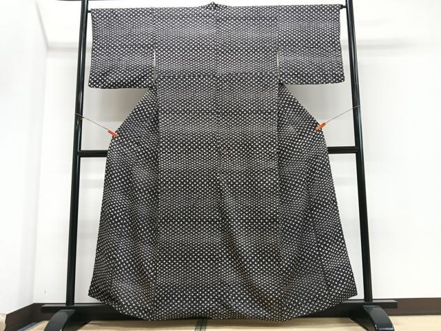 平和屋着物■上質な小紋 総絞り 花尽くし 黒地 正絹 逸品 CABN2171xe