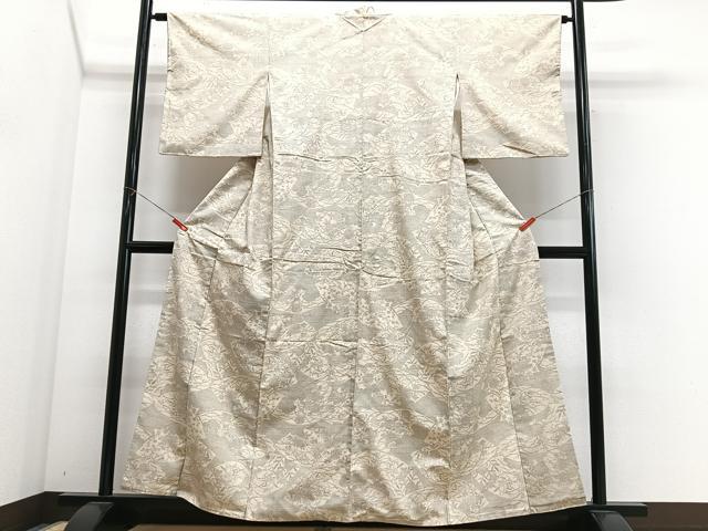 平和屋着物■上質な紬 地紙花文 正絹 逸品 CABN2180xe