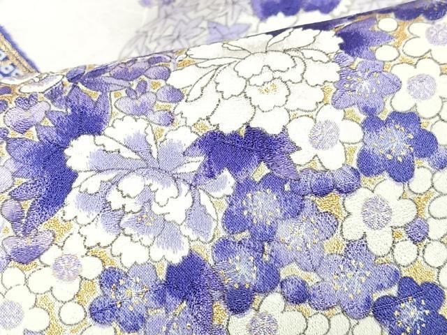 平和屋着物■上質な小紋 扇面花文 金彩 正絹 逸品 CABN2204xe