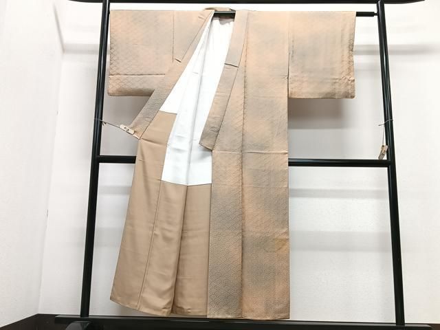 平和屋着物■上質な小紋 青海波地紋 暈し染め 正絹 逸品 CABN2206xe